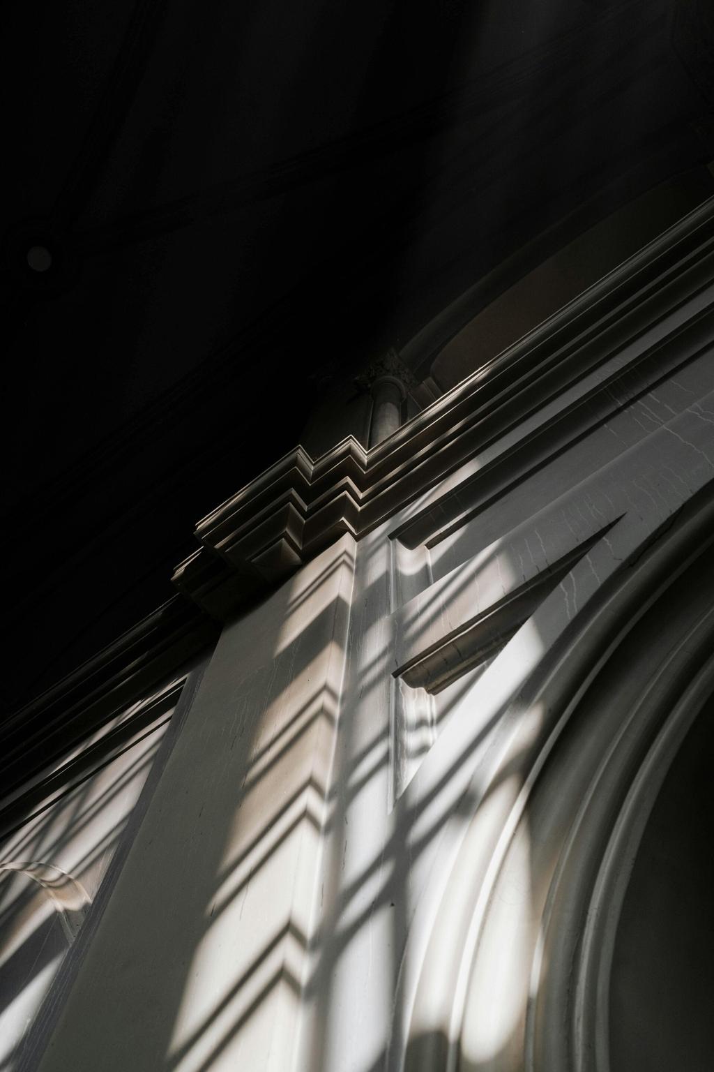 Light and shadow tracing carved architectural molding