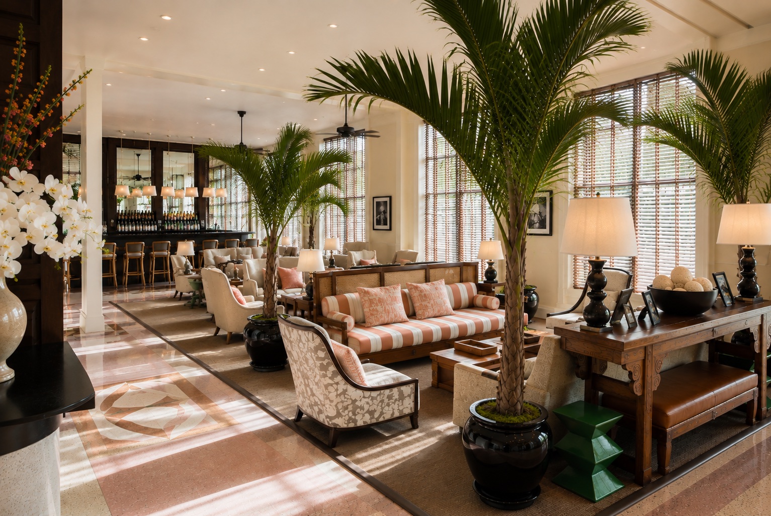The library and lounge at The Betsy Hotel, South Beach, featured in Hospitality Design magazine, December 2023