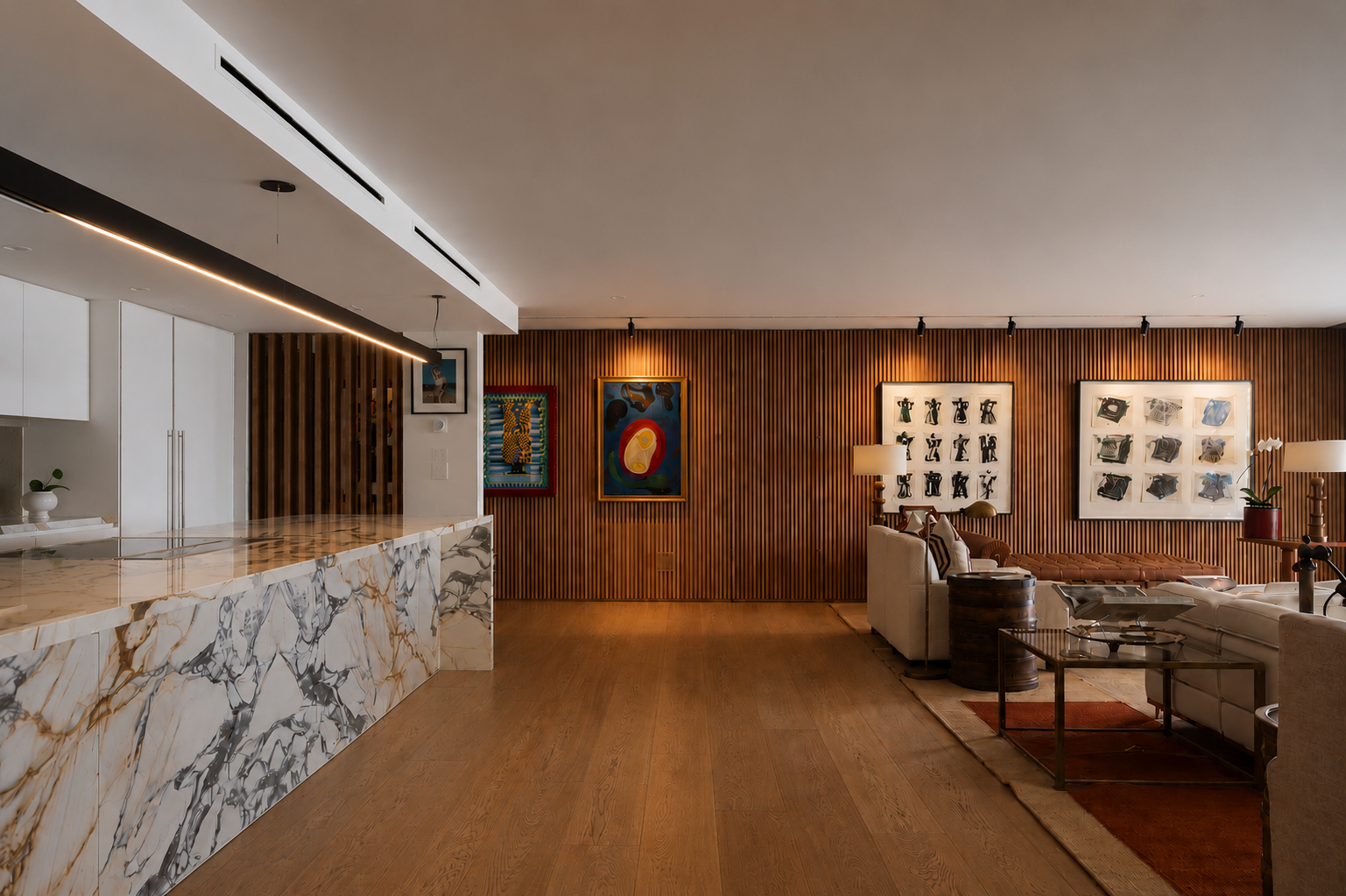 Plutzik Residence — an interior in a full-floor South Beach residence, Miami